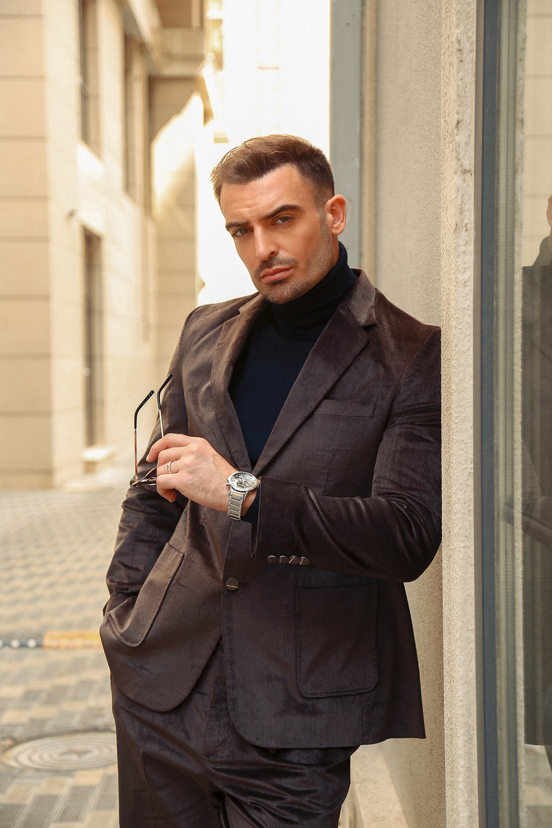 Corduroy Co-Ord with Suede Detailing