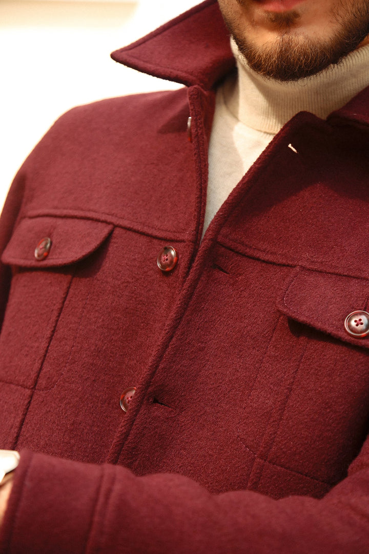 Wool Blend Co-Ord Set with Denim-Inspired Styling