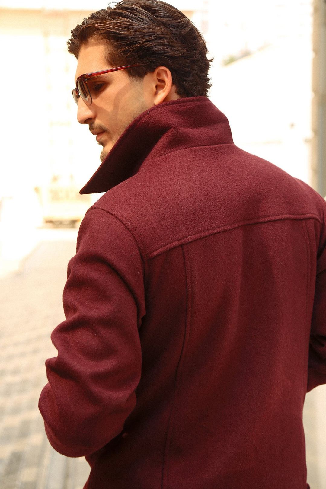 Wool Blend Co-Ord Set with Denim-Inspired Styling