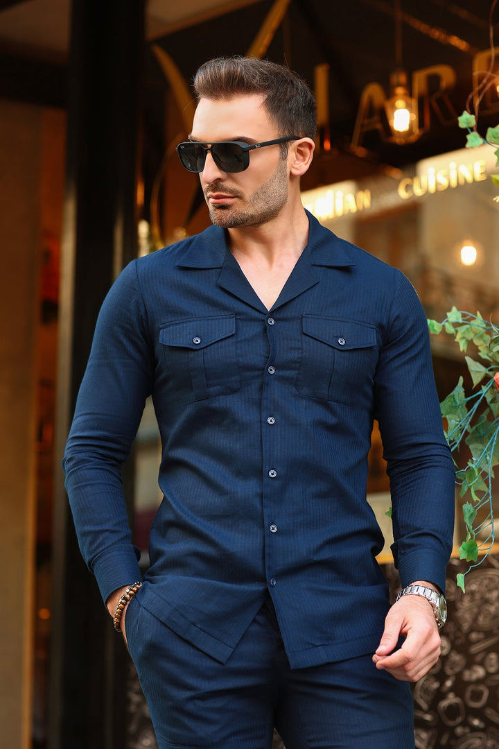 2 Piece Modern Navy Blue Suit