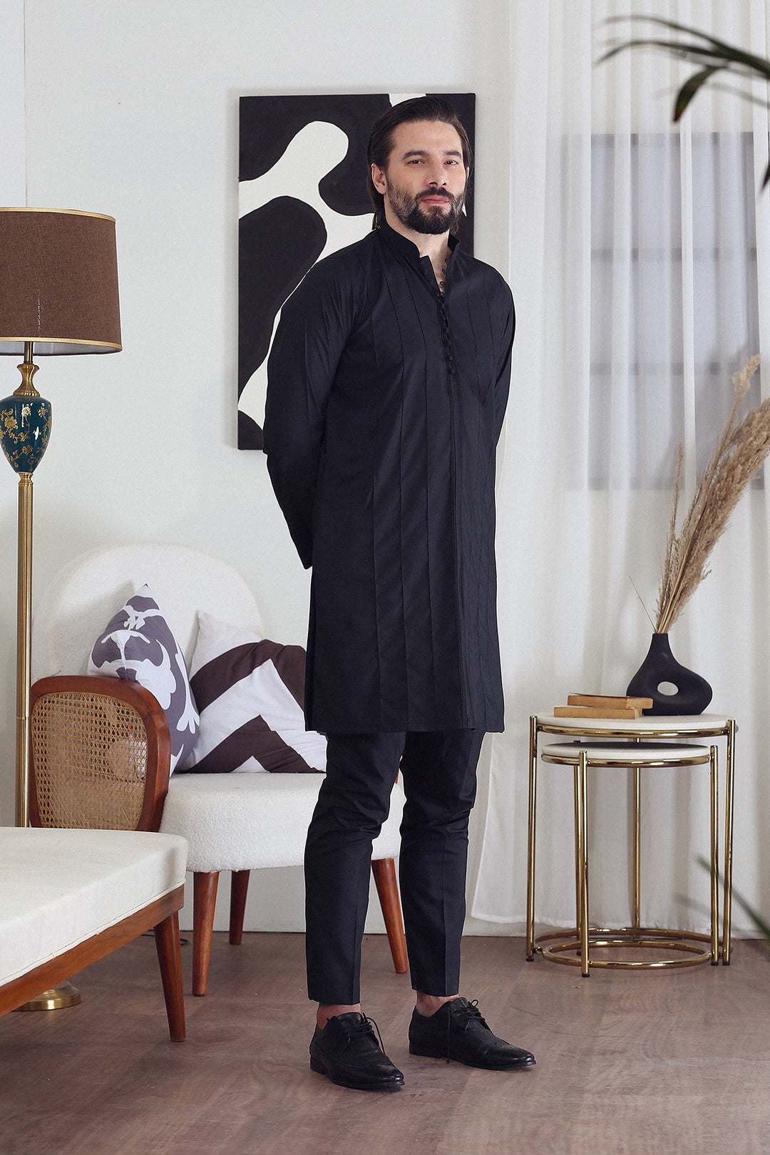 Loop Button Kurta Trousers