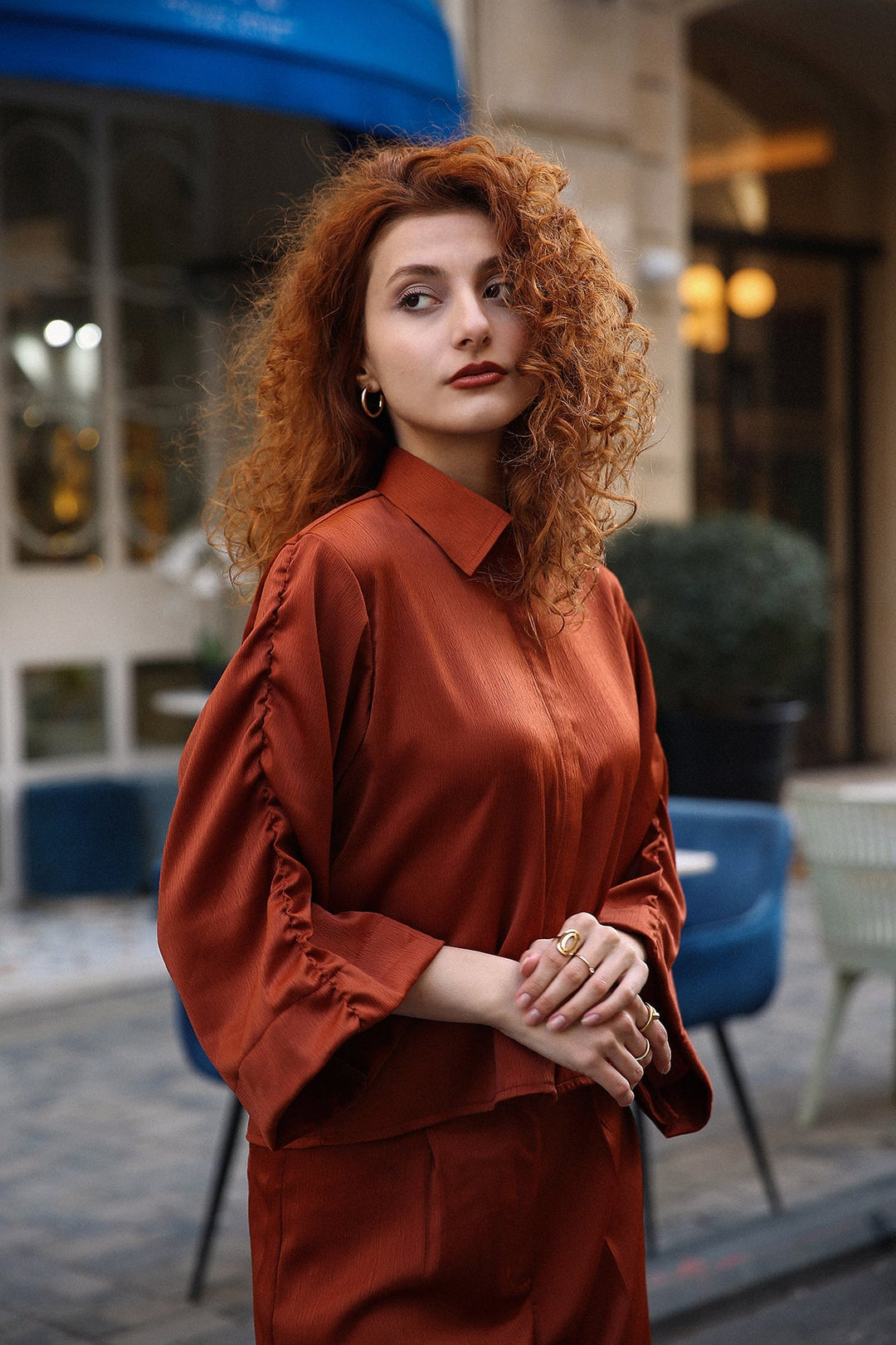 Rust Brown Shirt & Trouser Set