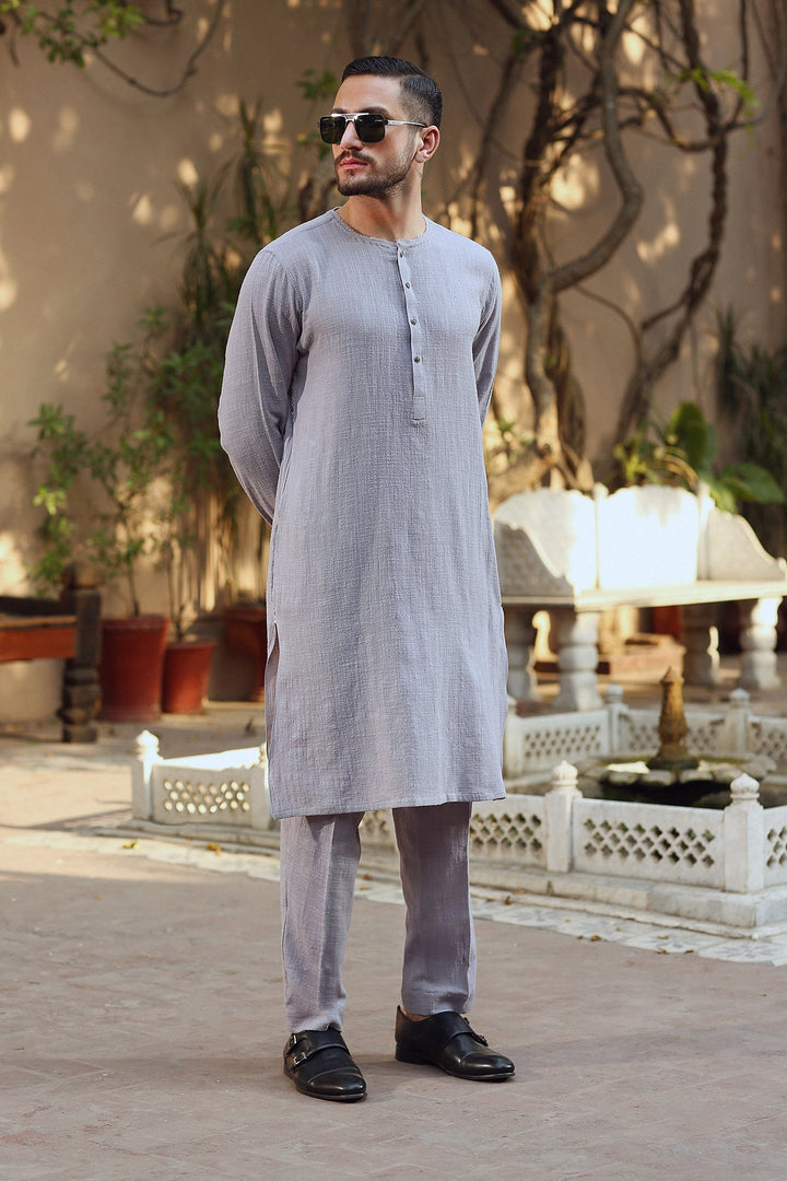 Classic Slub Cotton Kurta Trouser