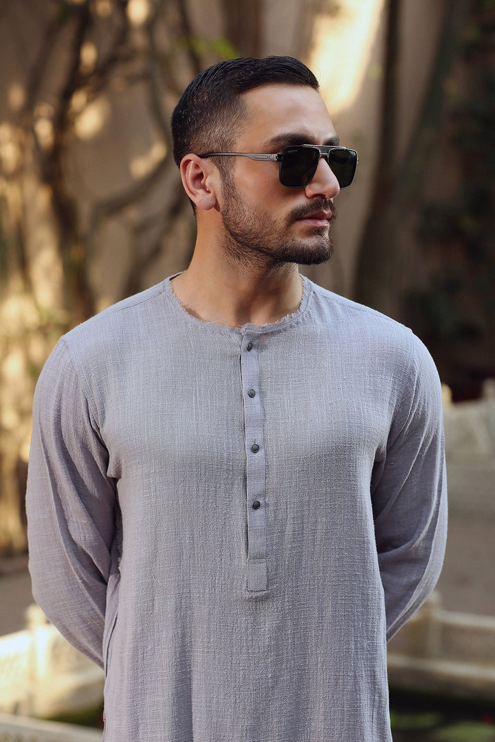 Classic Slub Cotton Kurta Trouser