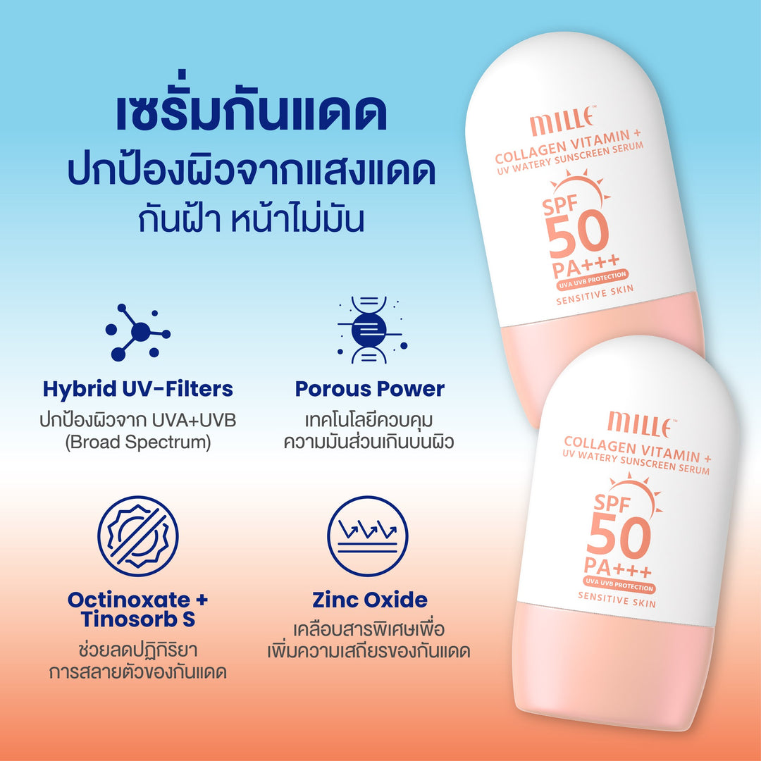 Mille Snail Collagen Vit Plus Watery Sunscreen 30g (Thai)