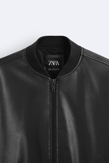 Zara Mens L/S Leather Jacket 3918/319/800