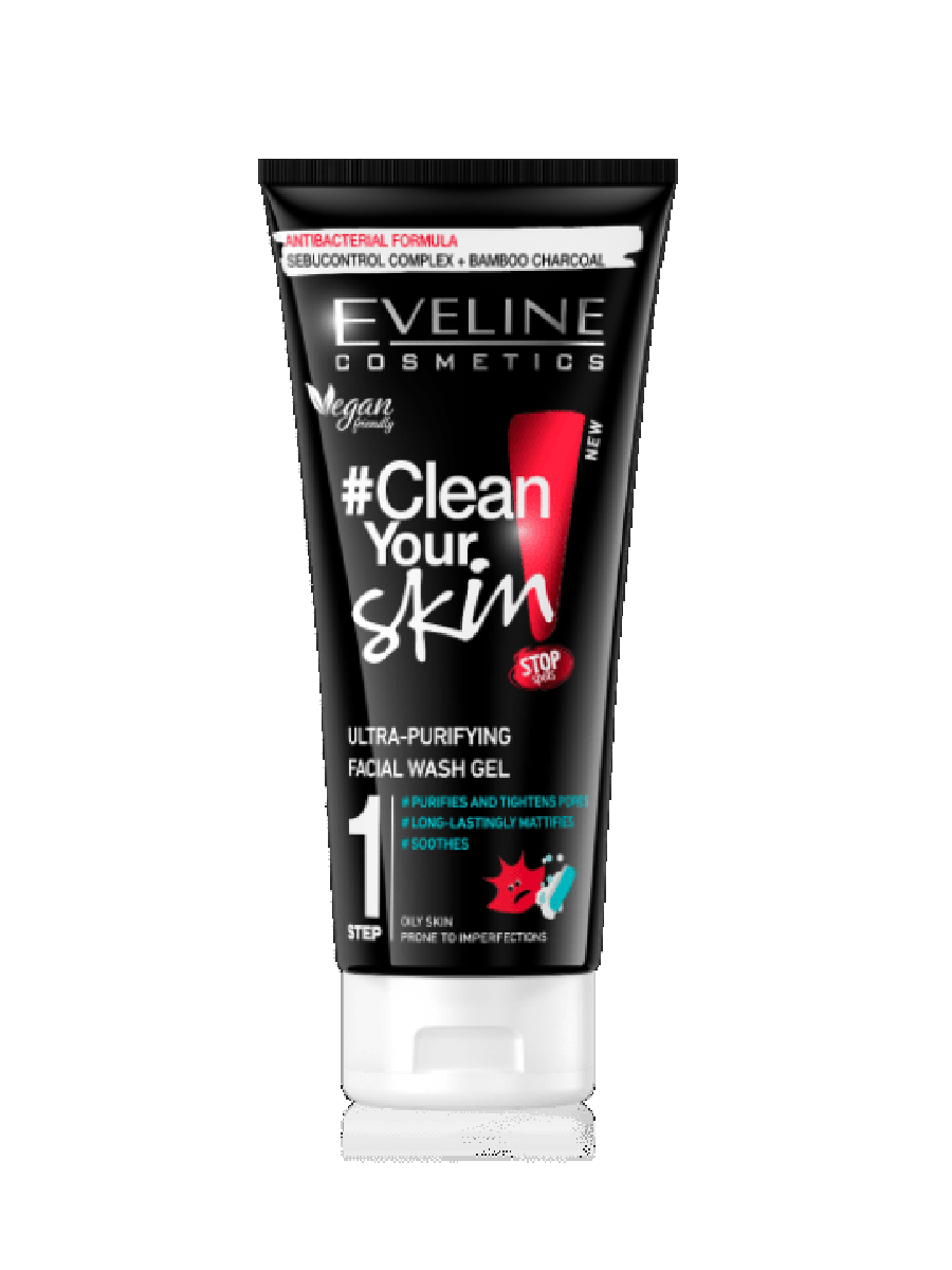 Eveline Pure Control Step1 Face Wash Gel Deeply Cleansing 200ml