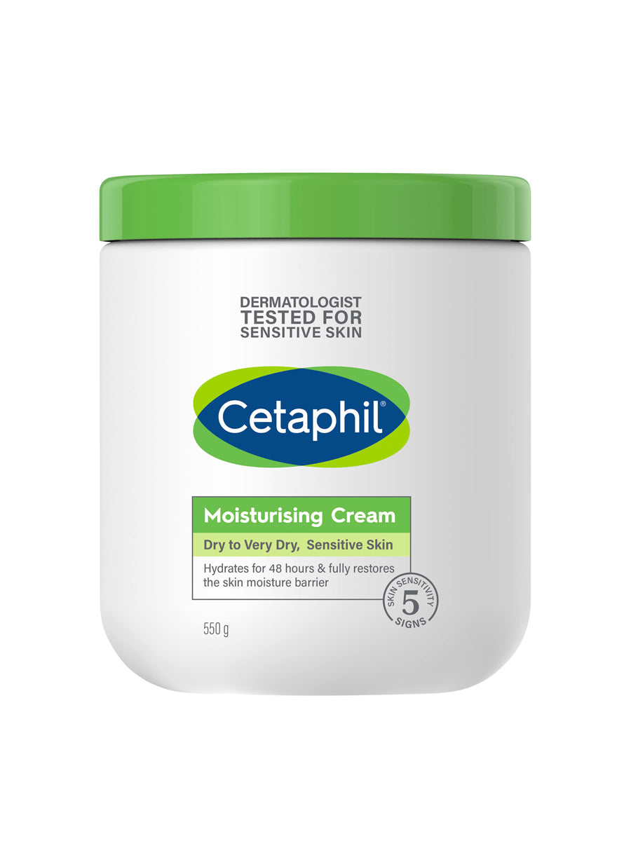 Cetaphil Moisturizing Cream Dry To Very Dry Sensitive Skin 48 Hour Hydration 550g
