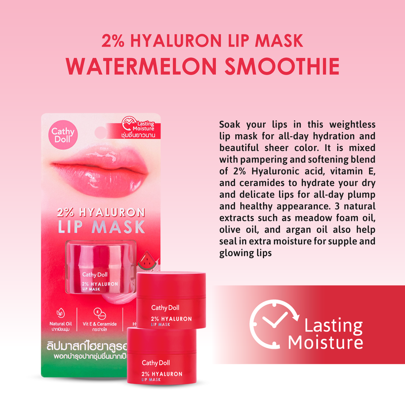 Cathy Doll Lip Mask 4.5g 2% Hyaluron Watermelon Smoothie (Thai)