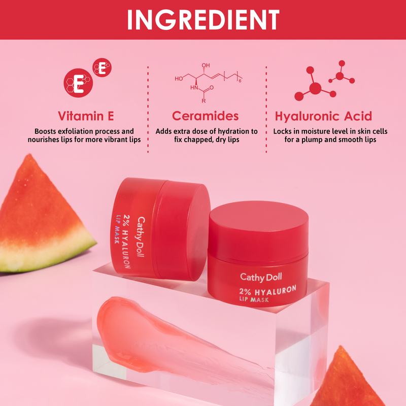 Cathy Doll Lip Mask 4.5g 2% Hyaluron Watermelon Smoothie (Thai)