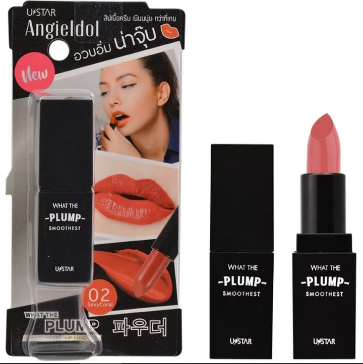 UStar What The Plump Smoothest Lipstick 4G 02 Sexy Coral (Thai)