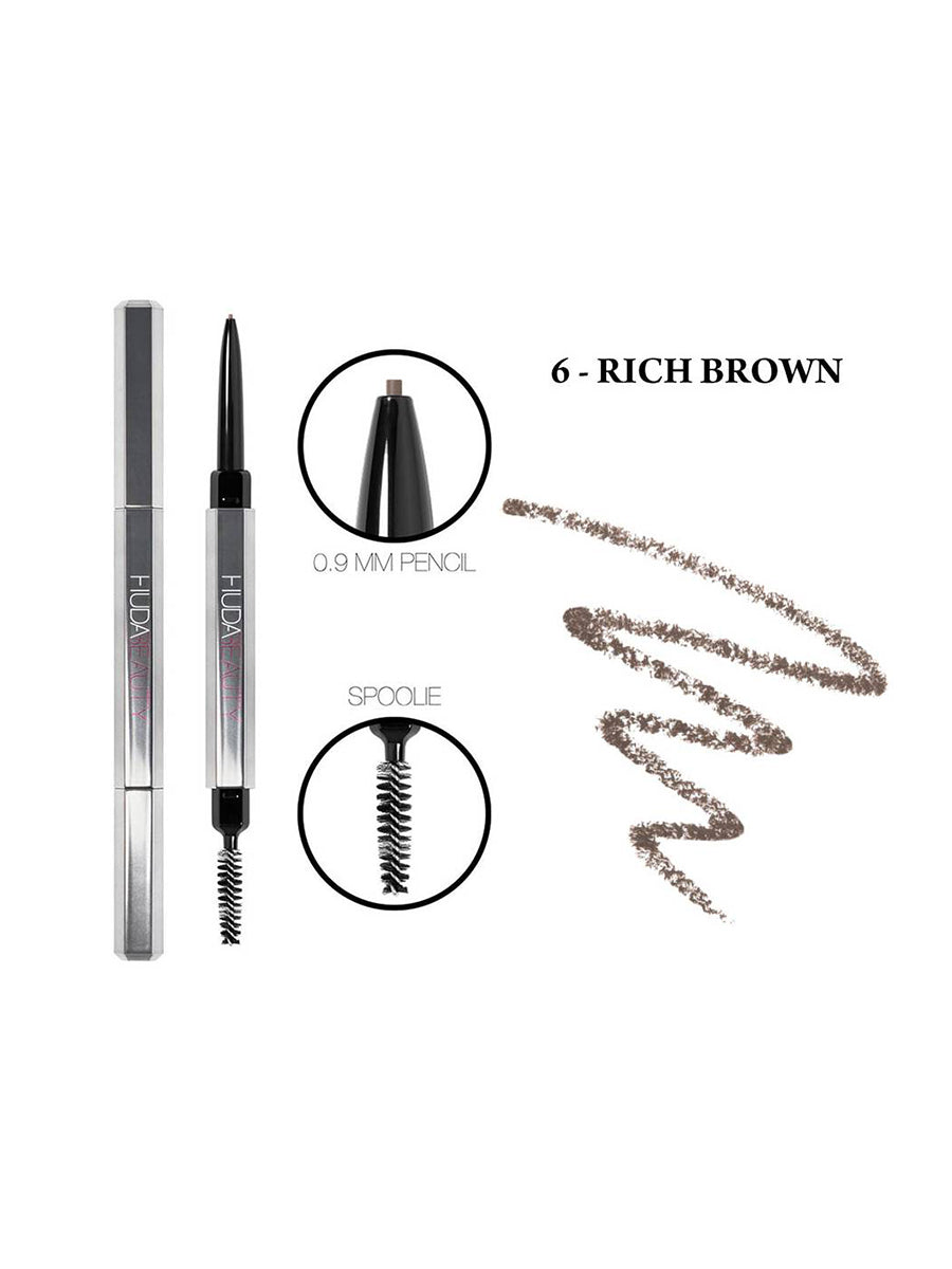 Huda Beauty BombBrows Microshade Brow Pencil 6 Rich Brown 0.023g