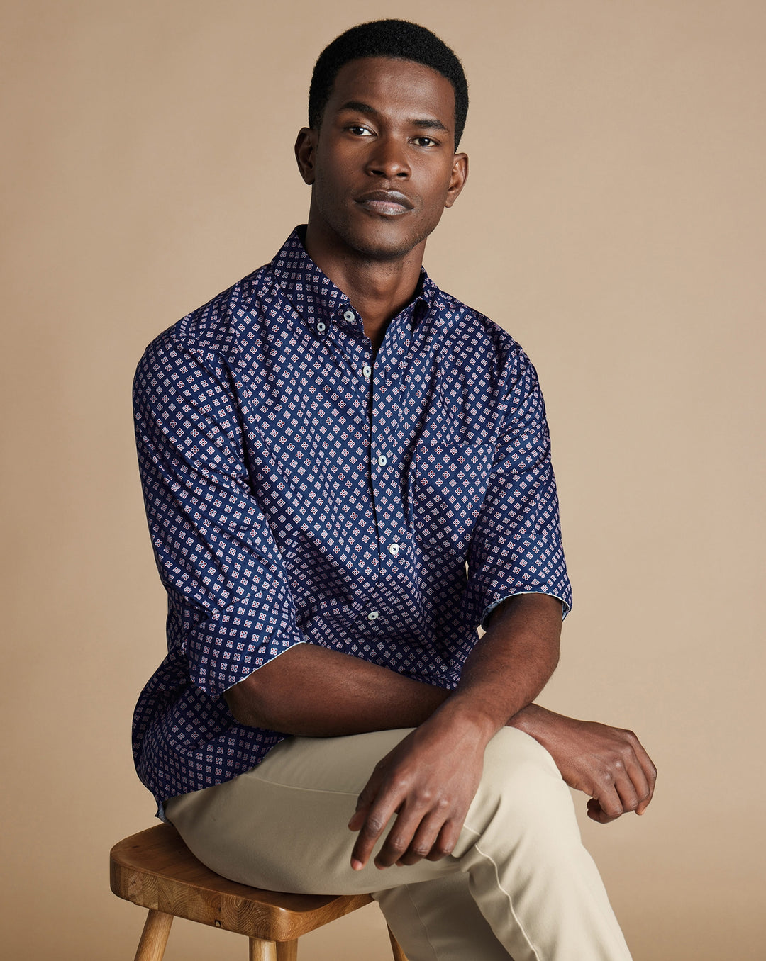 Charles Tyrwhitt Men L/S SF Button Down Printed Casual Shirt CSN0510