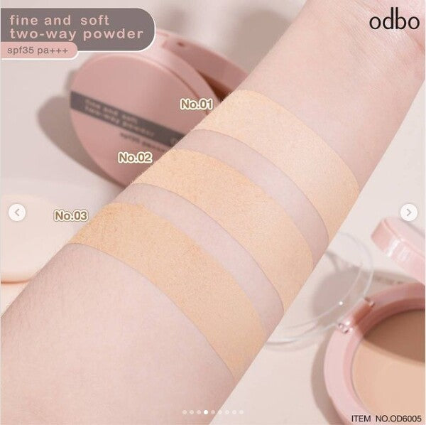 Odbo Fine & Soft Two-Way Powder SPF 35 pa+++ 9.5G OD 6005-01 (Thai)