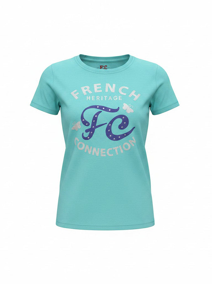 S/S Crew Neck With Glitter Print FC0393 (JG)