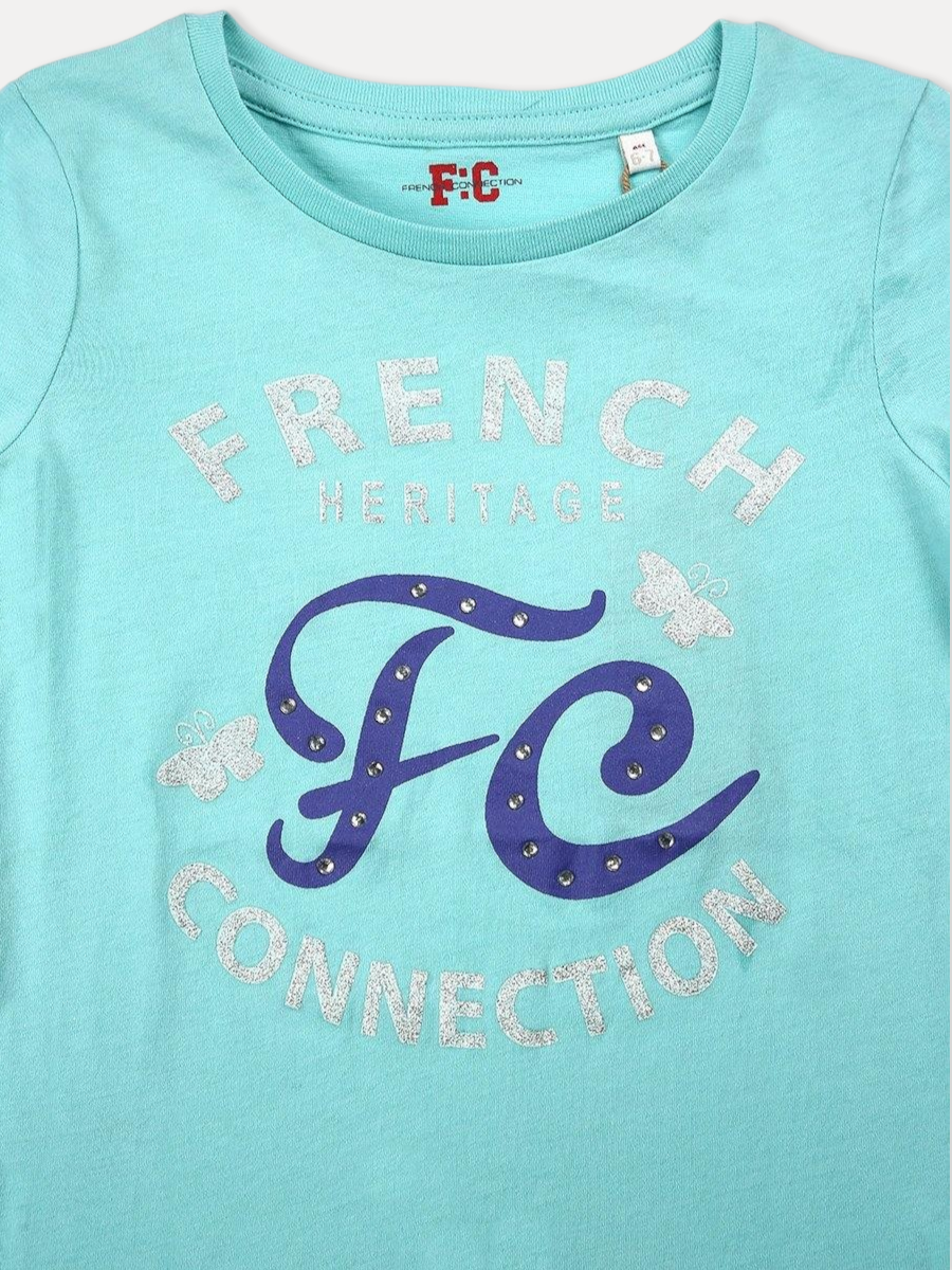 S/S Crew Neck With Glitter Print FC0393 (JG)