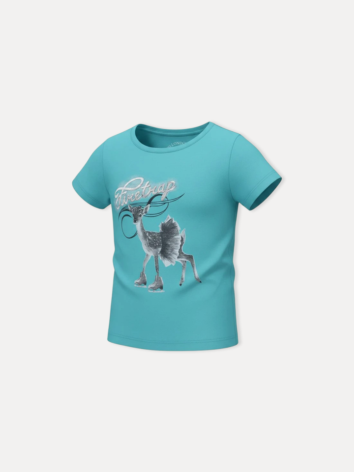 Cap Sleev Crew Neck With Deer Print TG-0142 (TDG)