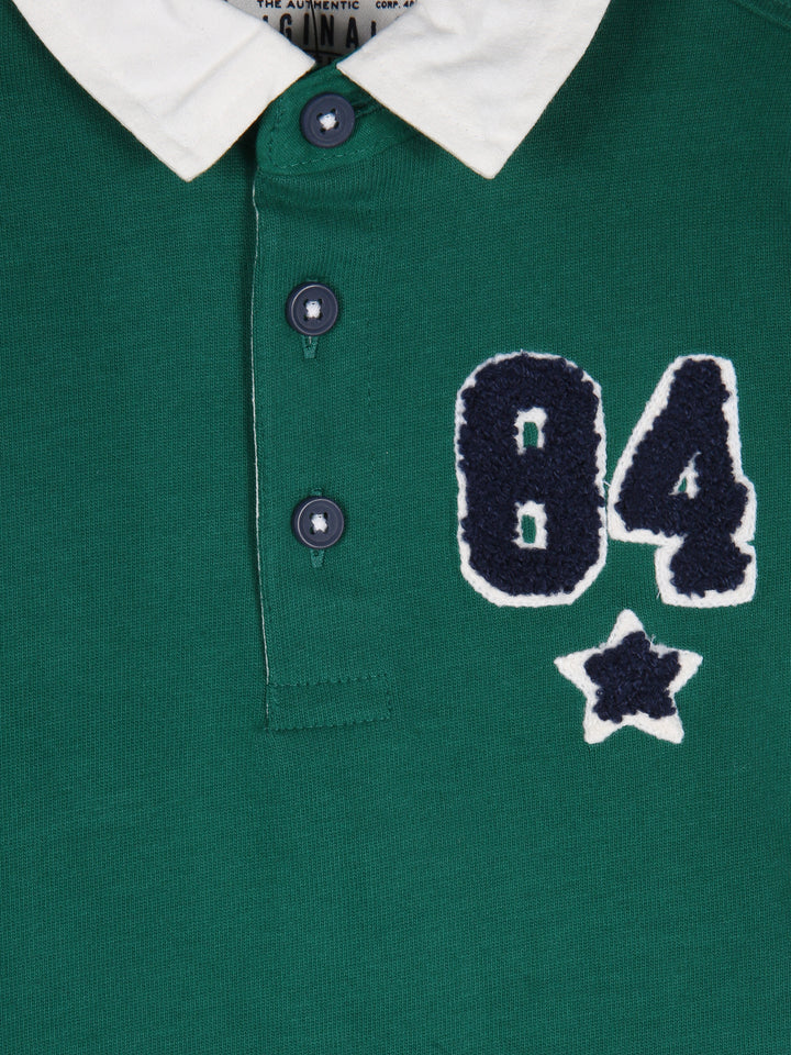 M/S Boys Polo T-Shirt with 84 Patch L/S T882393 (S-21)