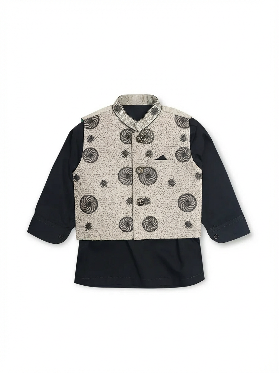 Tony Land Boys 3Pcs Shalwar Suit With Waist Coat # 22-505 (S-22)