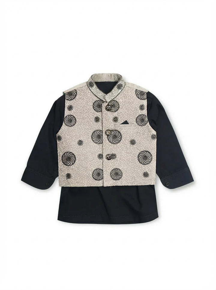 Tony Land Boys 3Pcs Shalwar Suit With Waist Coat # 22-505 (S-22)