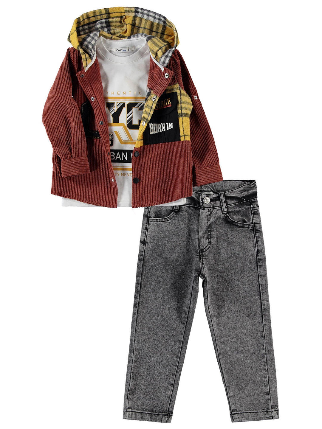 Civil Boys Pant Suit Coudri L/S 3Pcs #CVL-5378 (W-22)