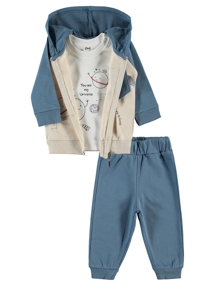 Civil Boys Pajama Suit Cotton L/S 3Pcs #8057 (W-22)