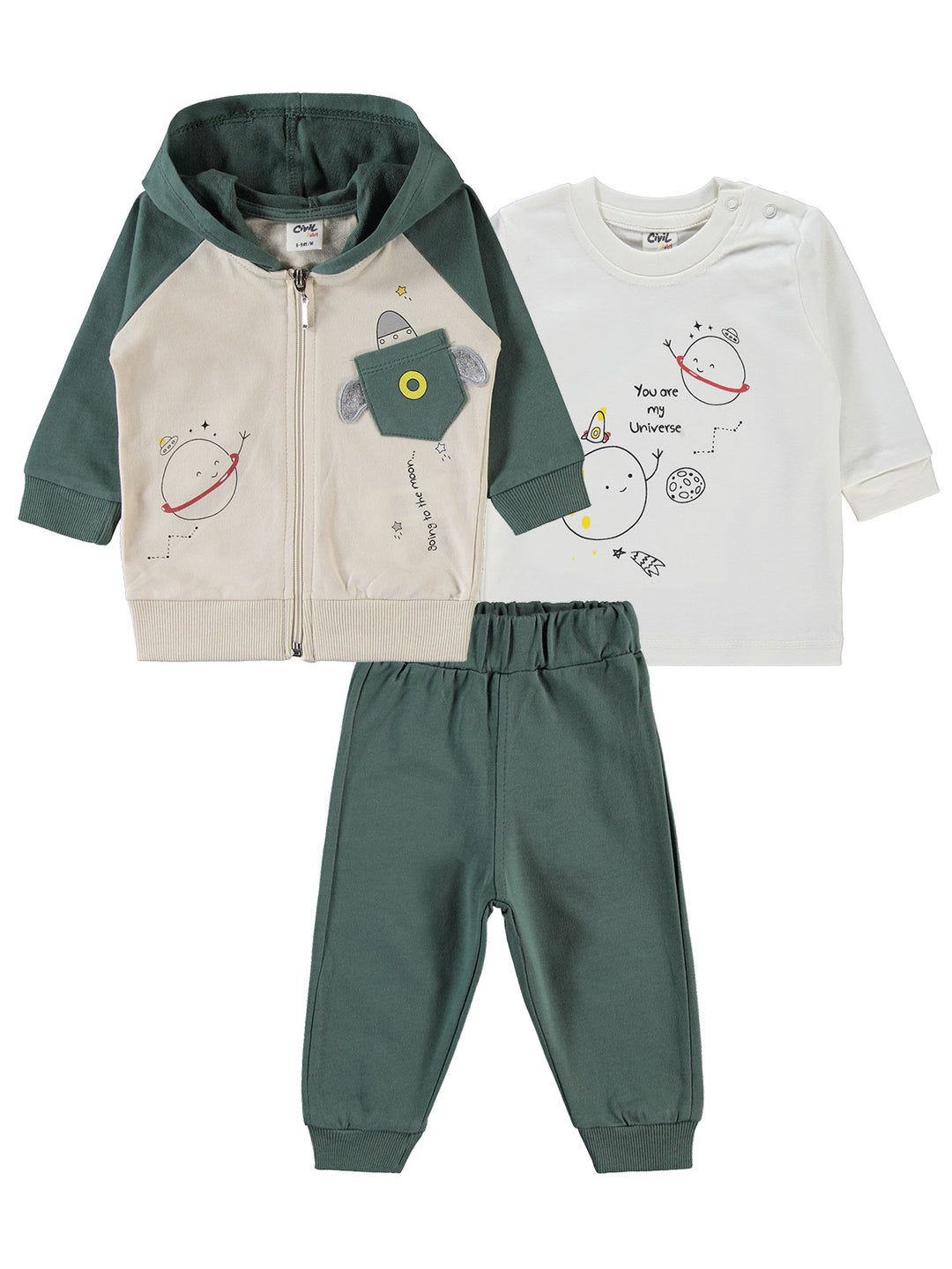 Civil Boys Pajama Suit Cotton L/S 3Pcs #8057 (W-22)