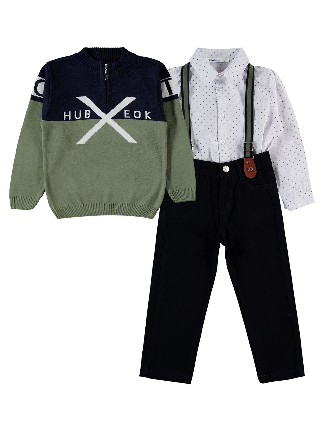 Civil Boys Sweater Suit L/S 3Pcs #CVL-5117 (W-22)