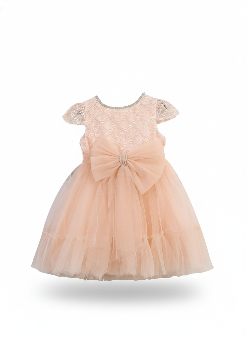 Civil Girls S/S Fancy Frock With Bow #2135 (W-22)