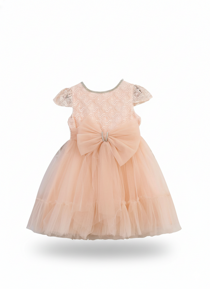 Civil Girls S/S Fancy Frock With Bow #2135 (W-22)