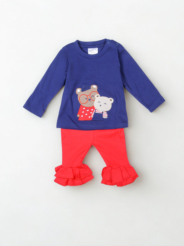 Wonder Child Girls L/S Cotton Tights Suit 2Pcs #067 (S-23)