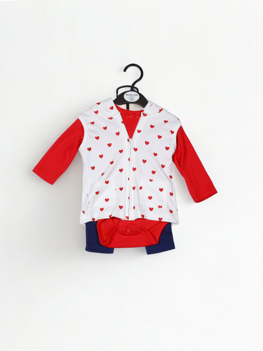 Wonder Child Girls L/S Cotton Tights Suit 3Pcs #074 (S-23)