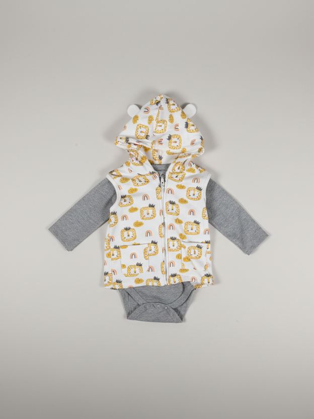 Wonder Child Boys L/S Cotton Pajama Suit 3Pcs #009 (S-23)