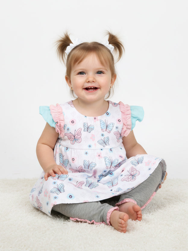 Wonder Child Girls C/S Tight Suit 2Pcs #208-075 (S-24)