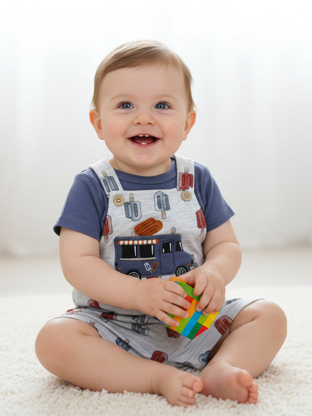 PL Baby Boys H/S Dungree Suit 3Pcs #36 (S-24)