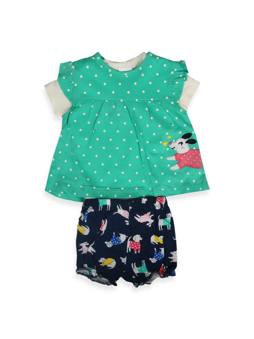 Mini Cloud Girls H/S Frock Suit 3Pcs #05 (S-24)