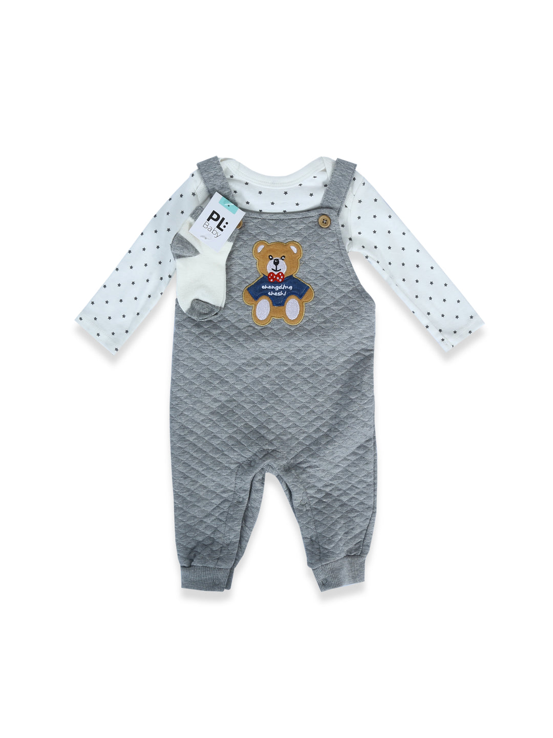 PL Baby Boys Dungree Suit With Socks #10 (W-24)