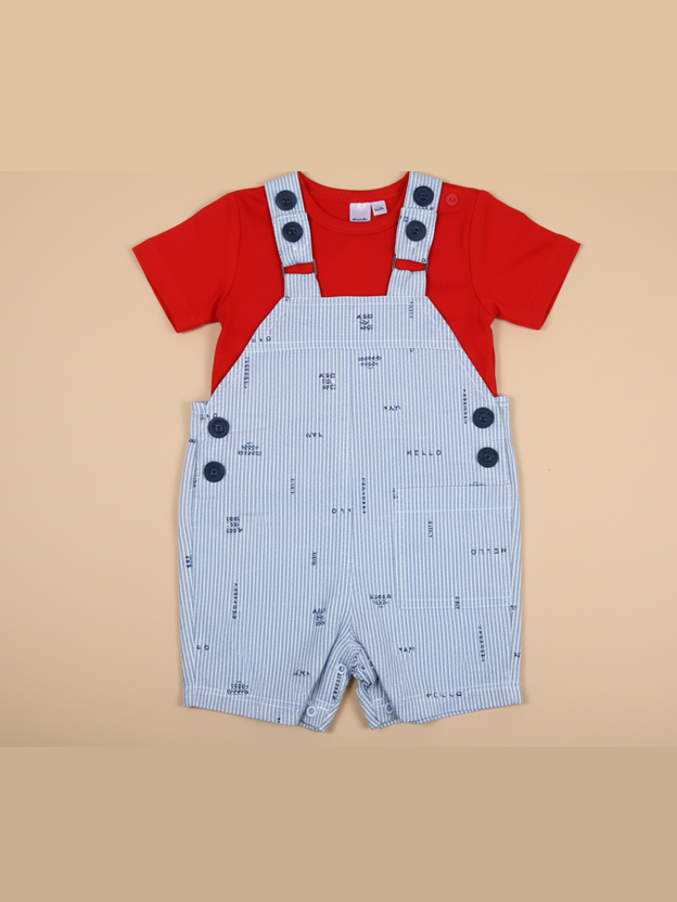 Mon Caramel Boys Dungree Suit H/S #PN-0015 (S-25)