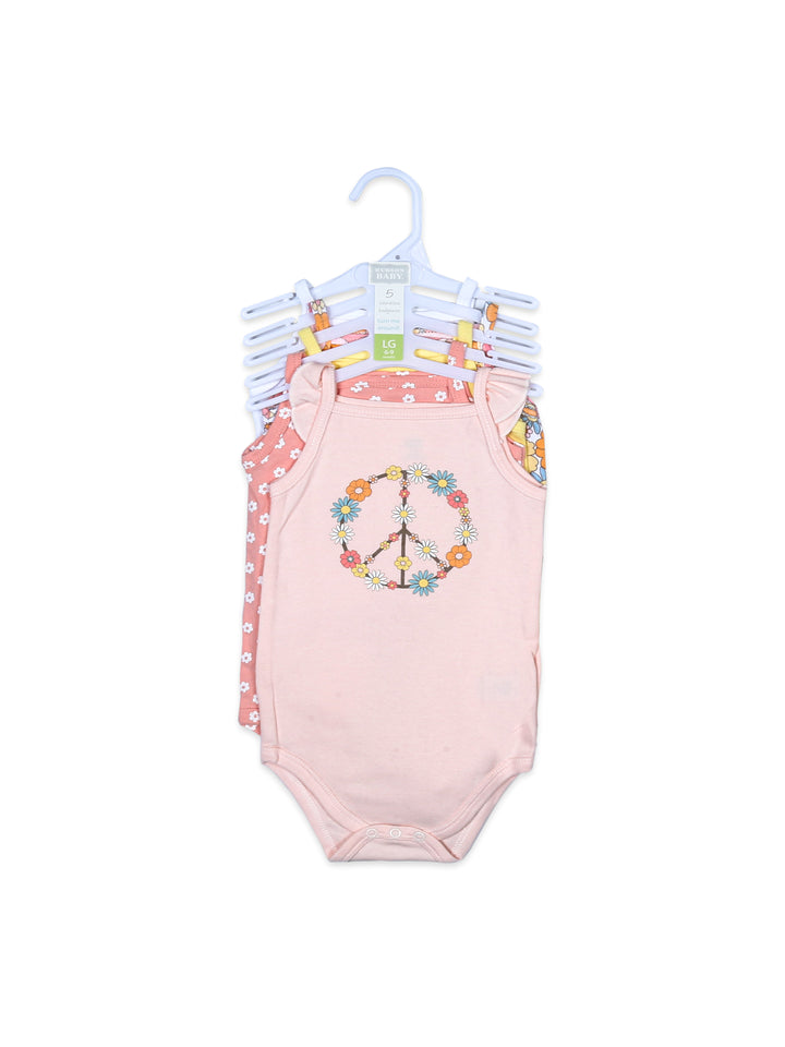 Hudson Girls Body Suit S/L 5Pk Hanger #24225 (S-25)
