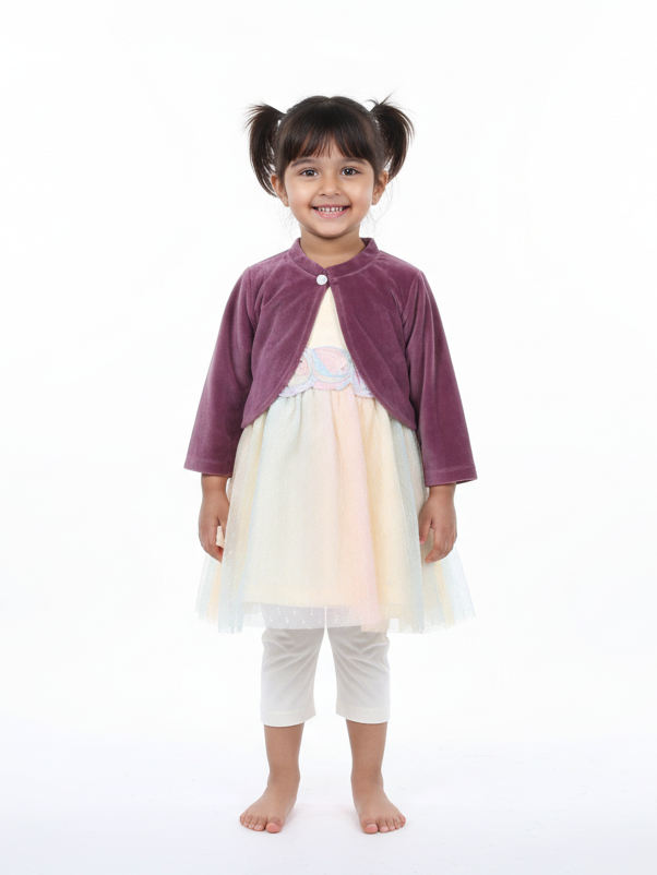 Wonder Child Girls Fancy Frock Suit 3Pcs #281-020 (W-25)