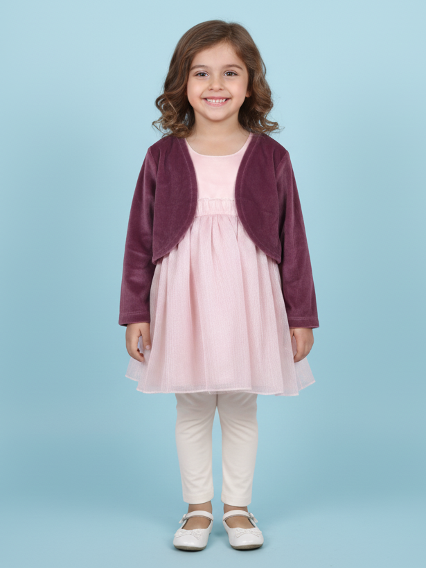 Wonder Child Girls Fancy Frock Suit 3Pcs #281-018 (W-25)