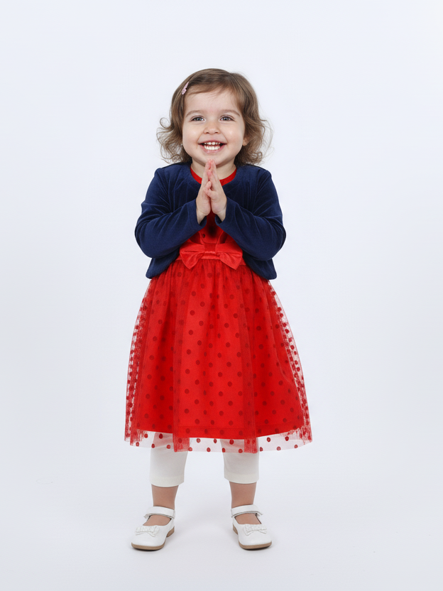Wonder Child Girls Fancy Frock Suit 3Pcs #281-017 (W-25)