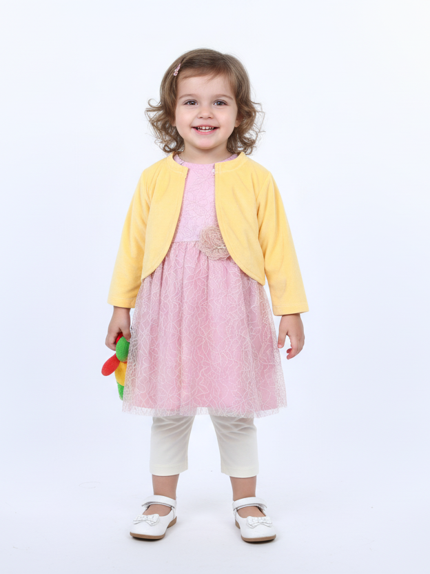 Wonder Child Girls Fancy Frock Suit 3Pcs #281-007 (W-25)
