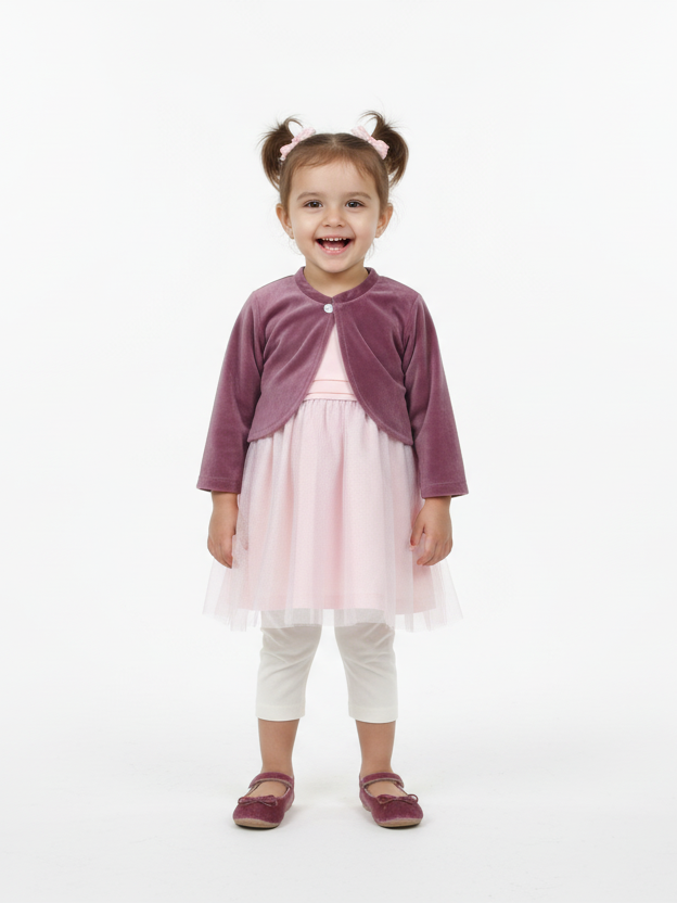 Wonder Child Girls Fancy Frock Suit 3Pcs #281-009 (W-25)