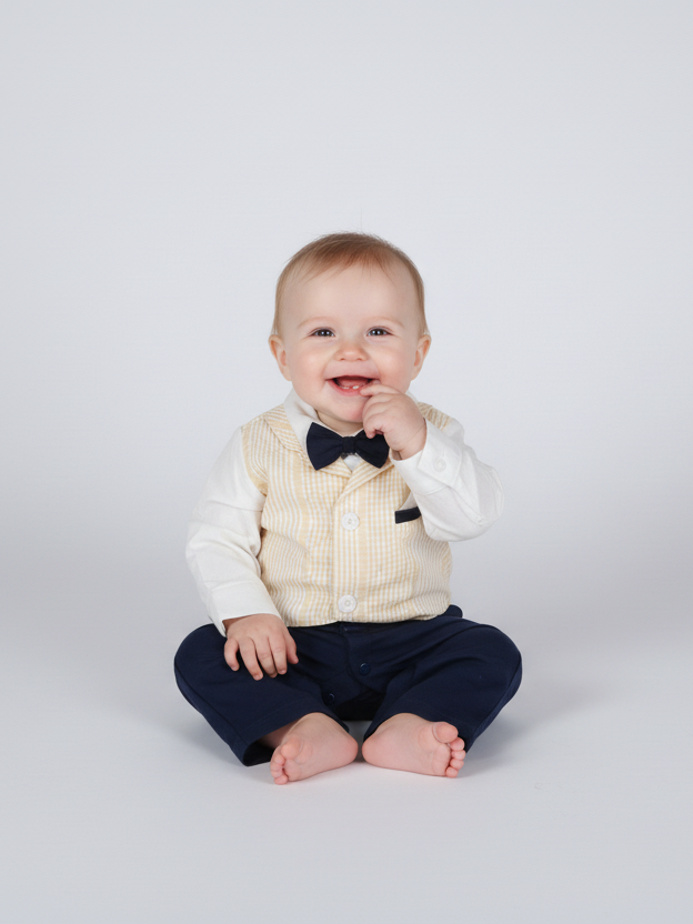 Wonder Child Boys Formal Romper L/S #281-031 (W-25)