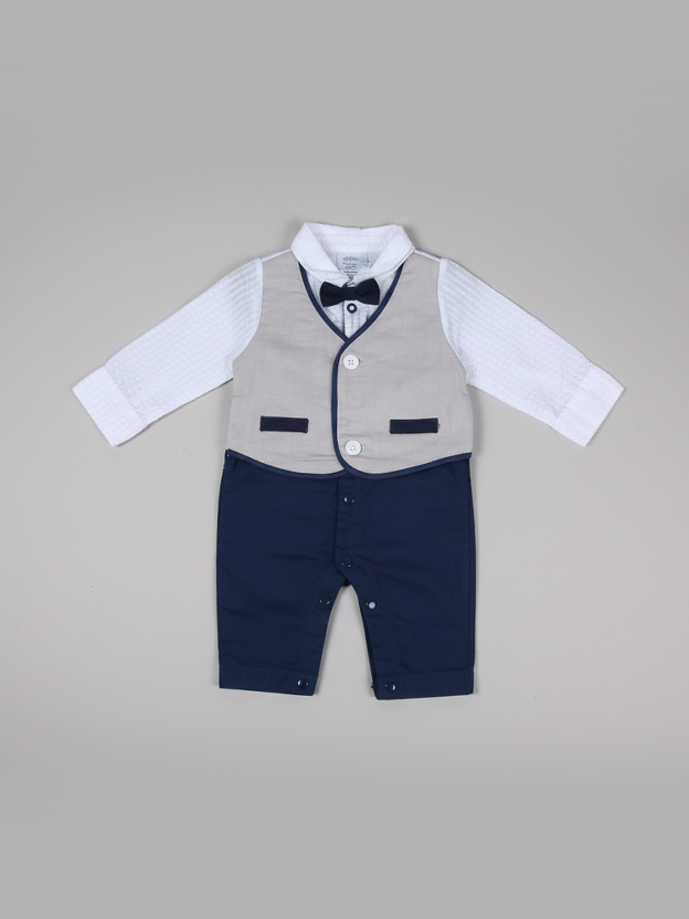 Wonder Child Boys Formal Romper L/S #281-028 (W-25)