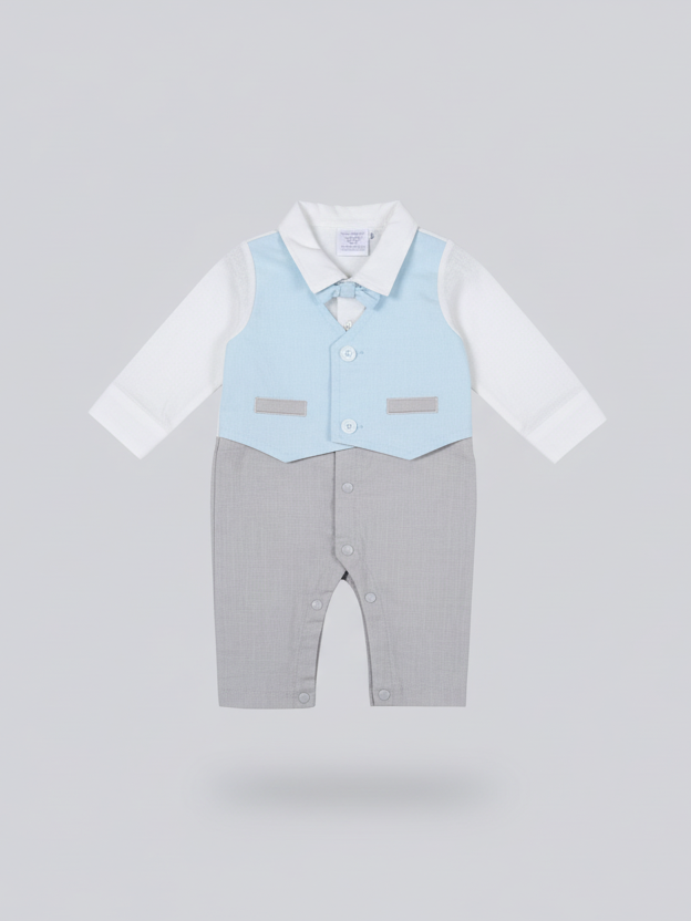 Wonder Child Boys Formal Romper L/S #281-032 (W-25)
