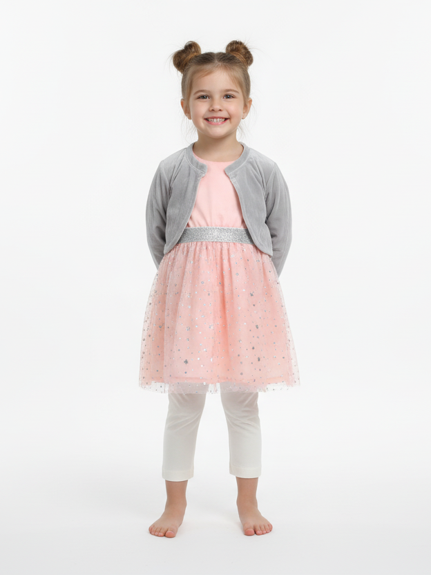 Wonder Child Girls Fancy Frock Suit 3Pcs #281-001 (W-25)