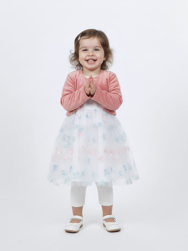 Wonder Child Girls Fancy Frock Suit 3Pcs #281-008 (W-25)