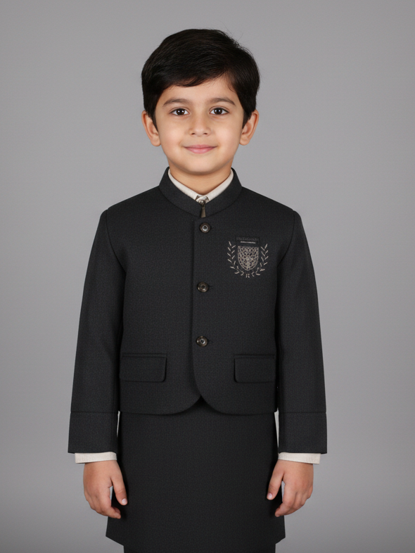 Young Fashion Boys Shalwar Suit With Waist Coat #300-26 (W-25)